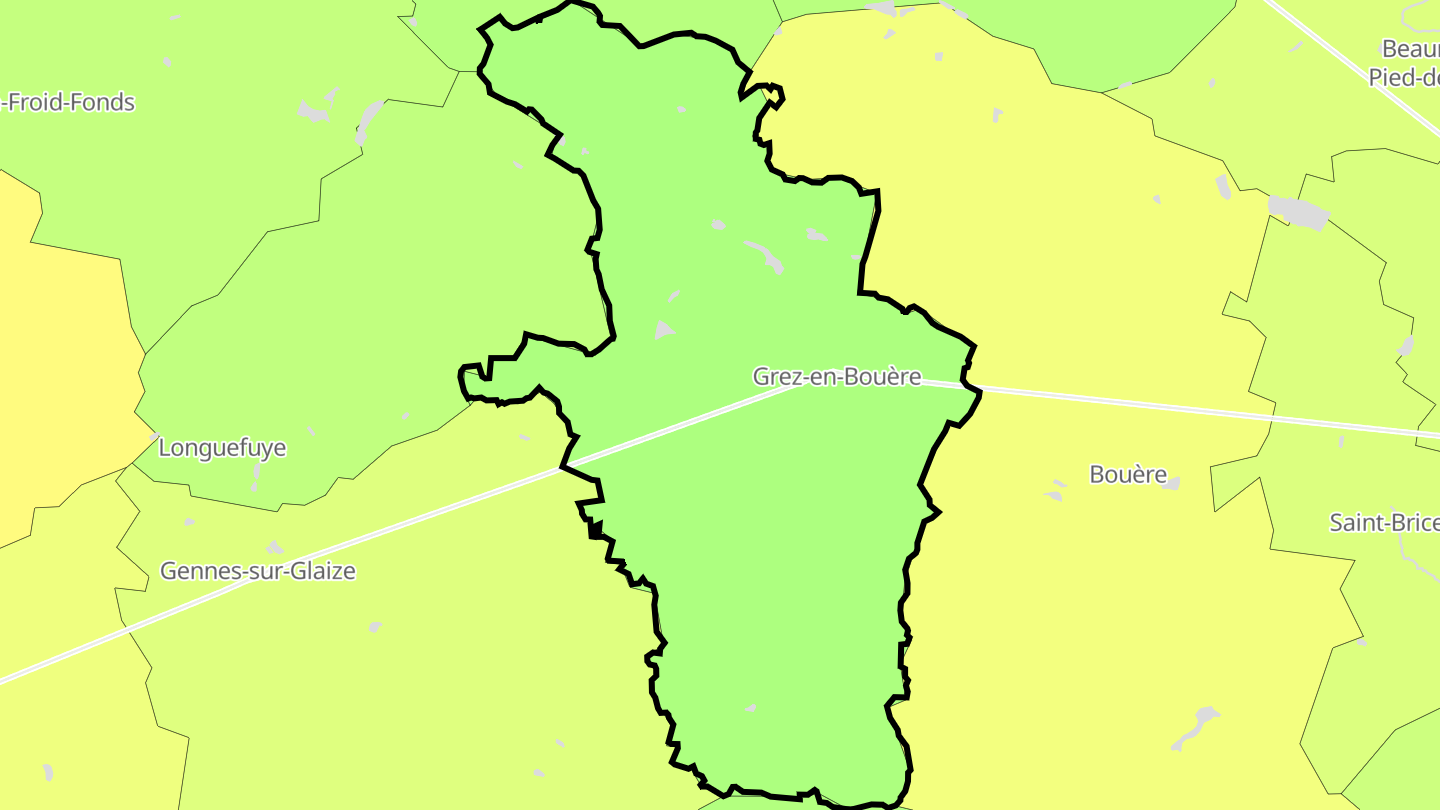 Carte des prix de l'immobilier Grez-en-Bouère