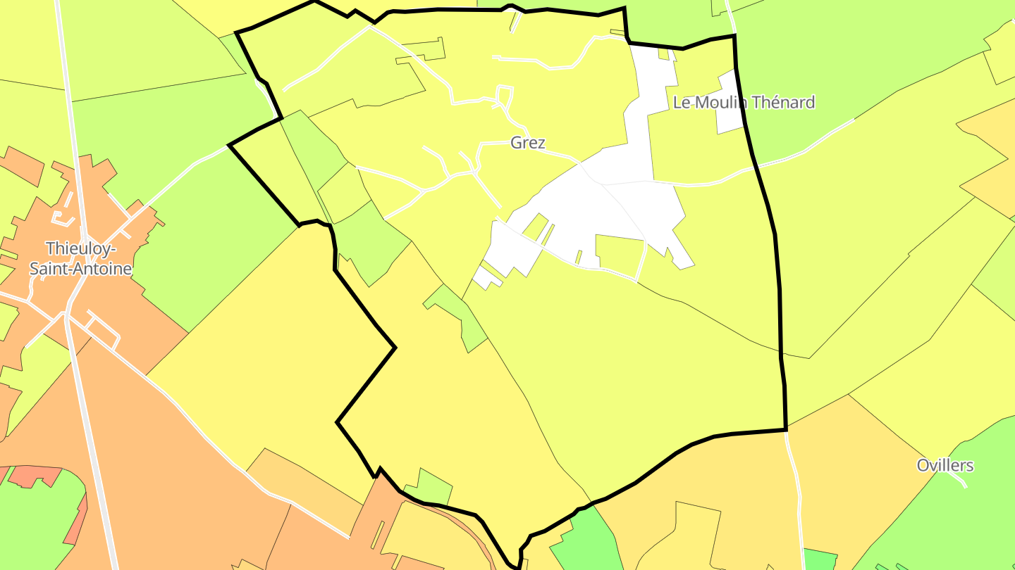 Carte des prix de l'immobilier Grez