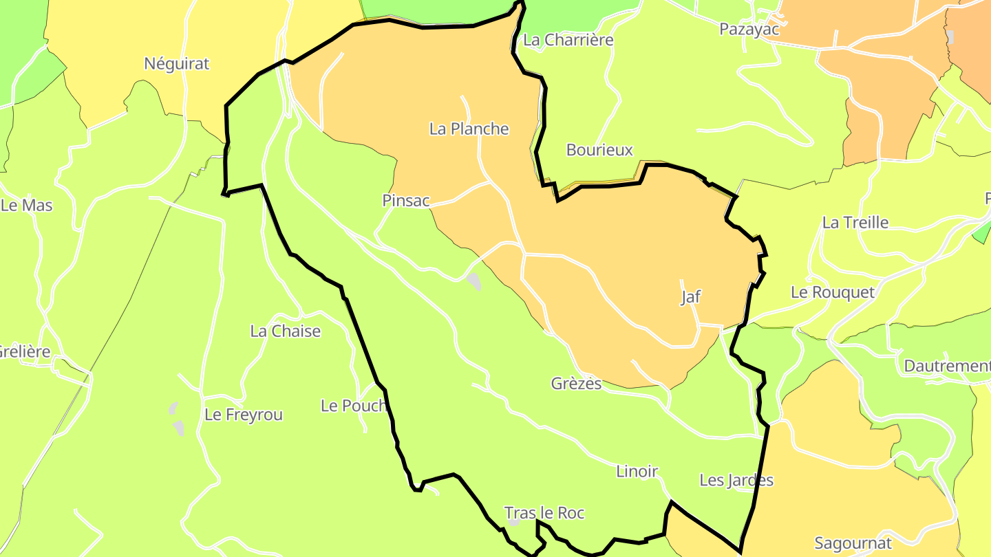Carte des prix de l'immobilier Grèzes