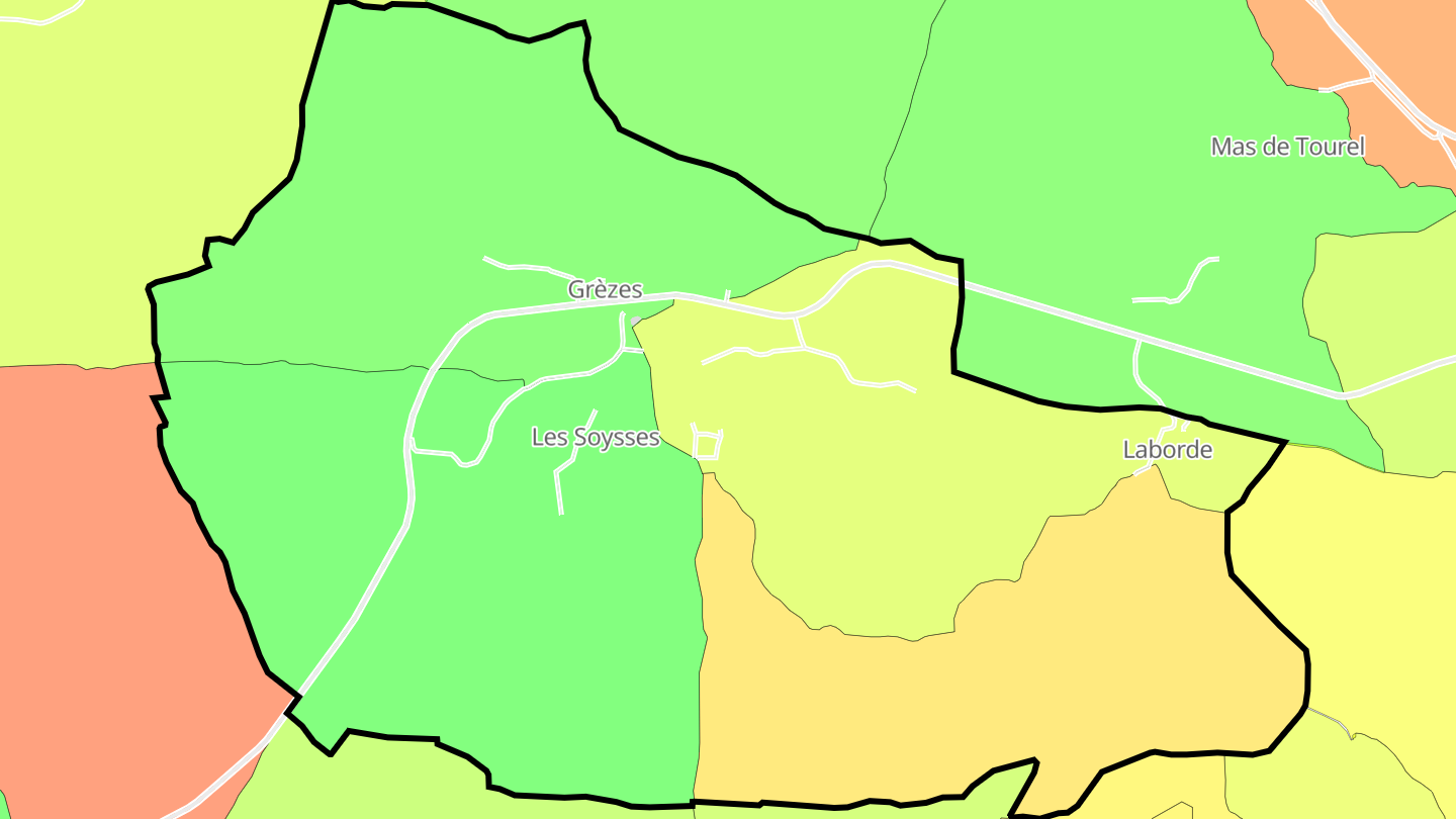 Carte des prix de l'immobilier Grèzes