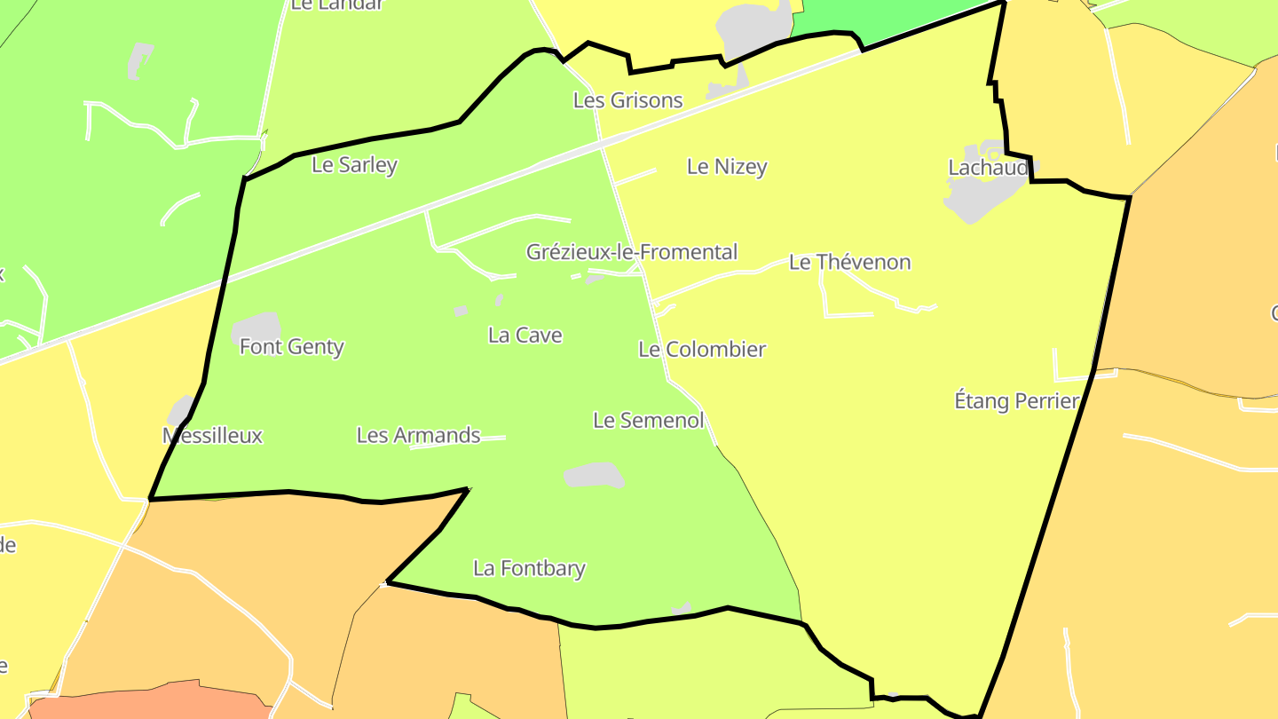 Carte des prix de l'immobilier Grézieux-le-Fromental