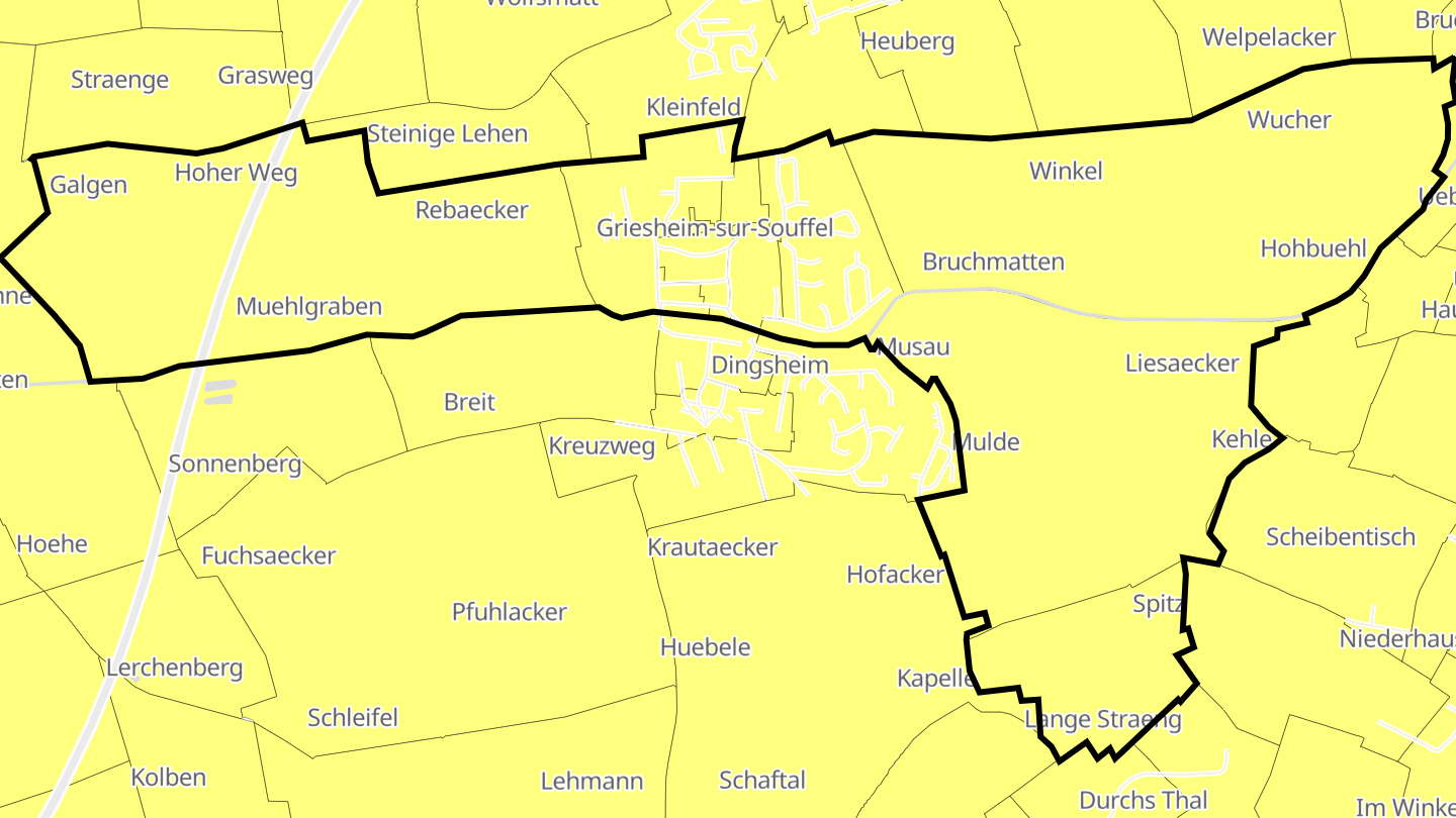 Carte des prix de l'immobilier Griesheim-sur-Souffel