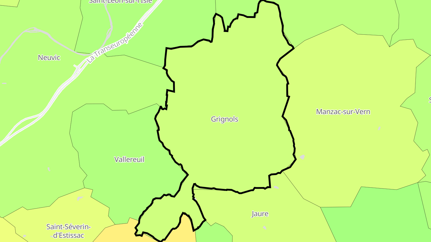 Carte des prix de l'immobilier Grignols