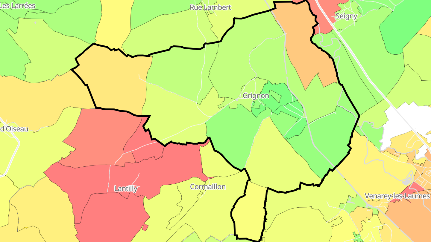 Carte des prix de l'immobilier Grignon