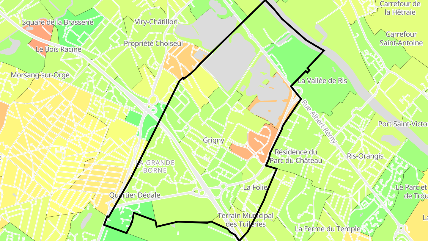 Carte des prix de l'immobilier Grigny