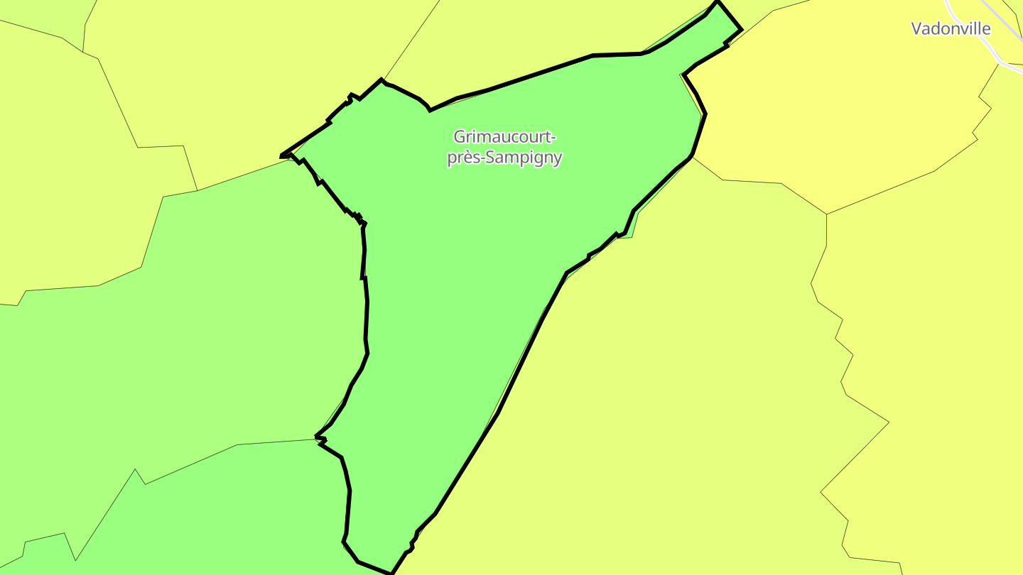 Carte des prix de l'immobilier Grimaucourt-près-Sampigny