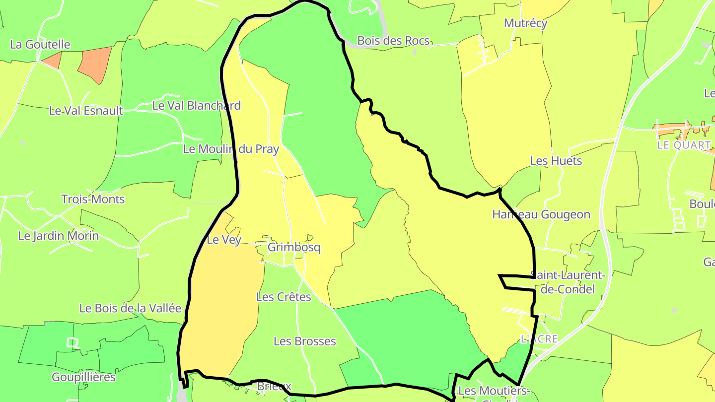 Carte des prix de l'immobilier Grimbosq