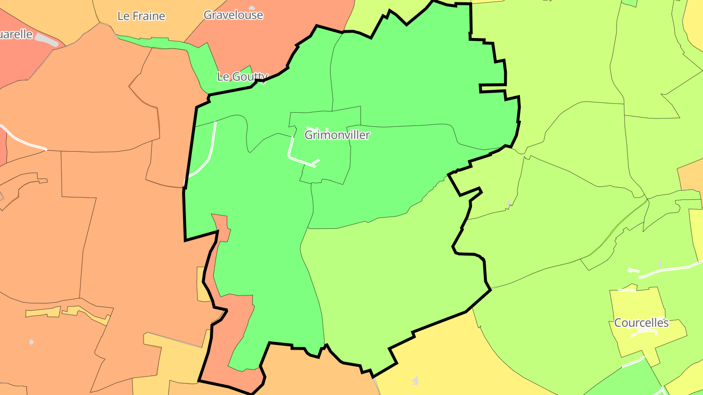 Carte des prix de l'immobilier Grimonviller