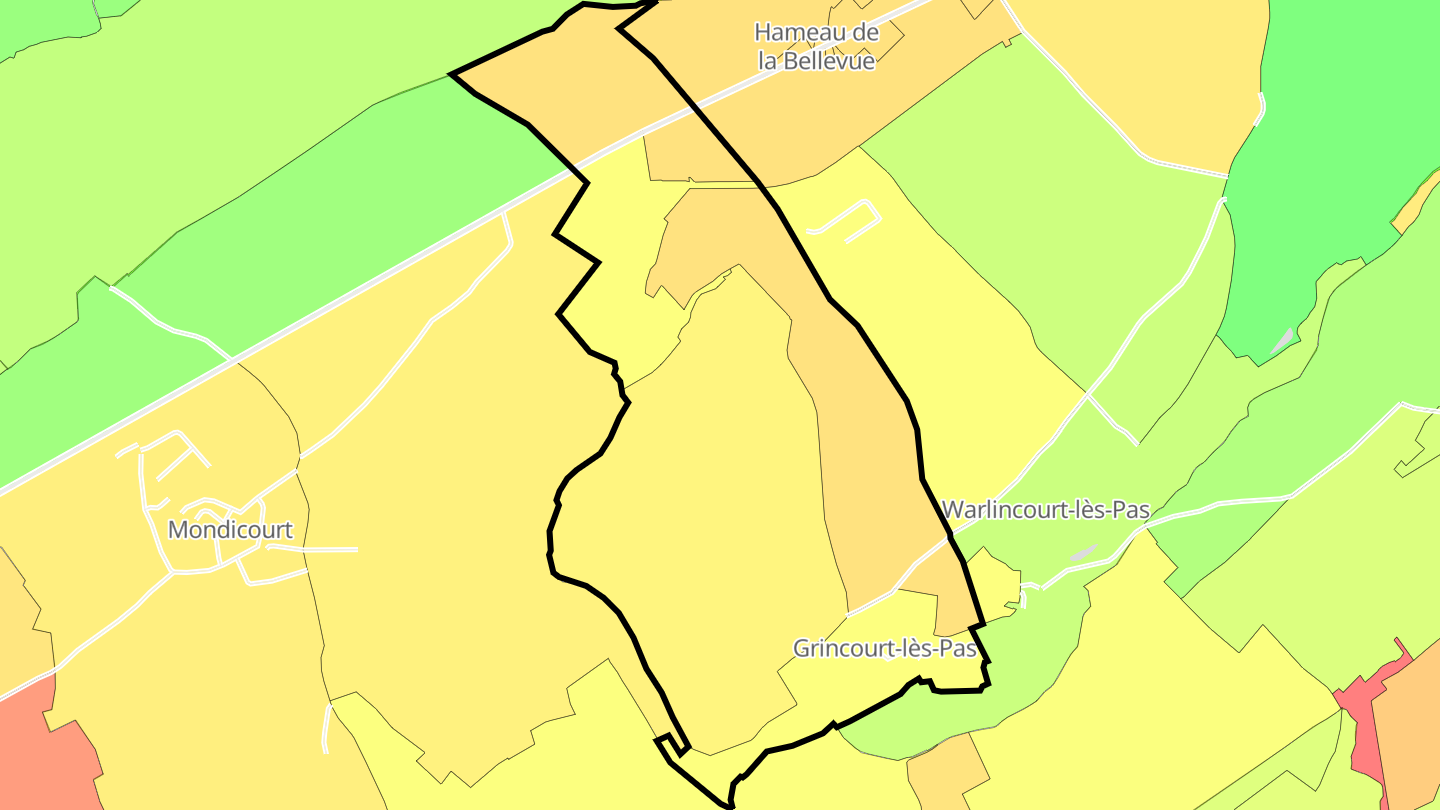 Carte des prix de l'immobilier Grincourt-lès-Pas