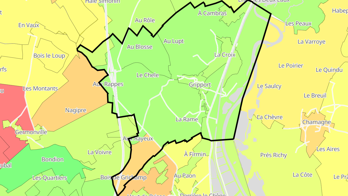 Carte des prix de l'immobilier Gripport