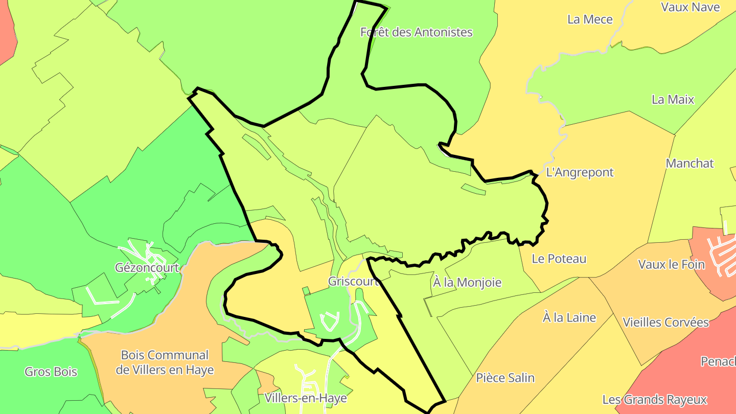 Carte des prix de l'immobilier Griscourt