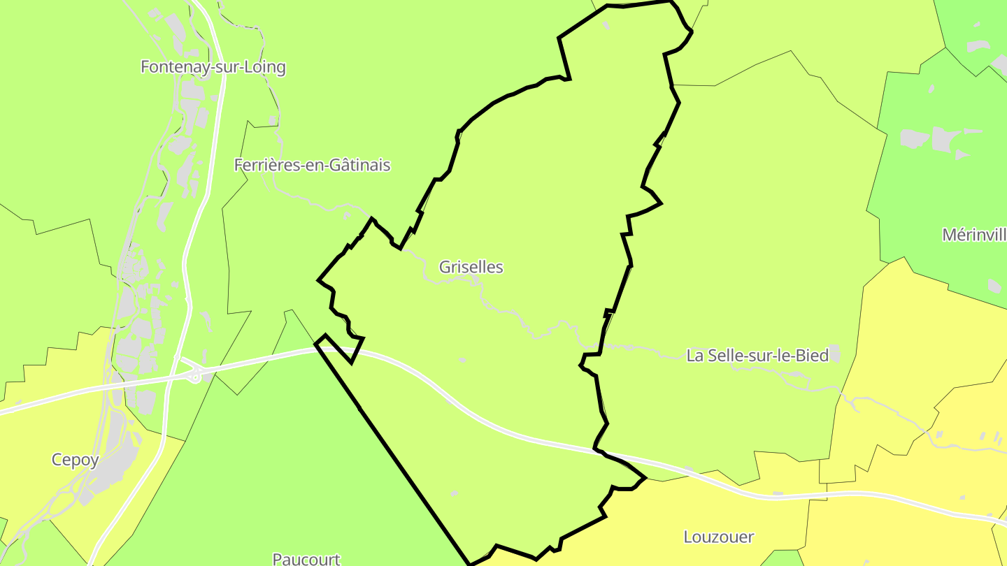 Carte des prix de l'immobilier Griselles