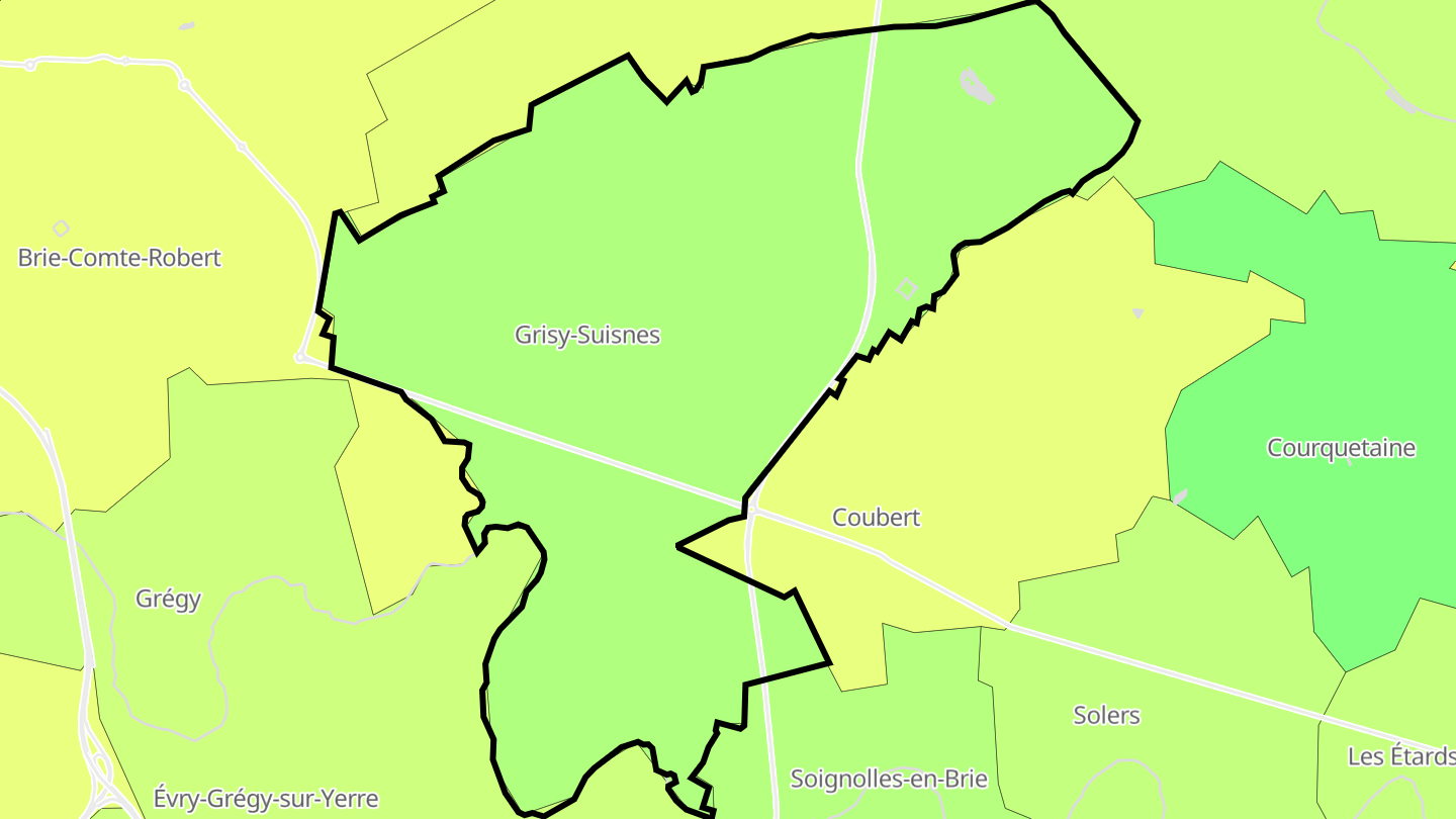 Carte des prix de l'immobilier Grisy-Suisnes