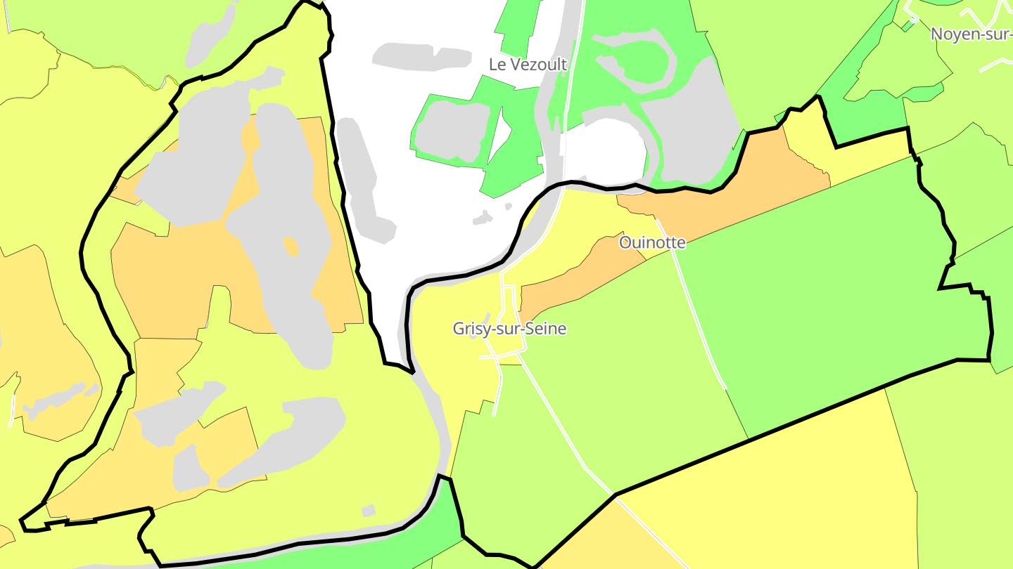 Carte des prix de l'immobilier Grisy-sur-Seine