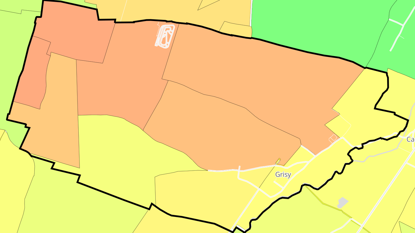 Carte des prix de l'immobilier Grisy