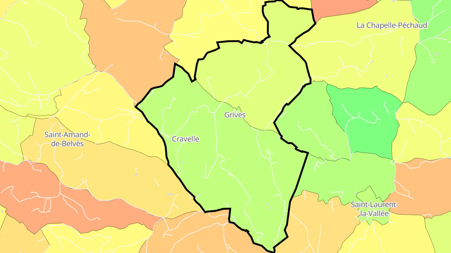 Carte des prix de l'immobilier Grives