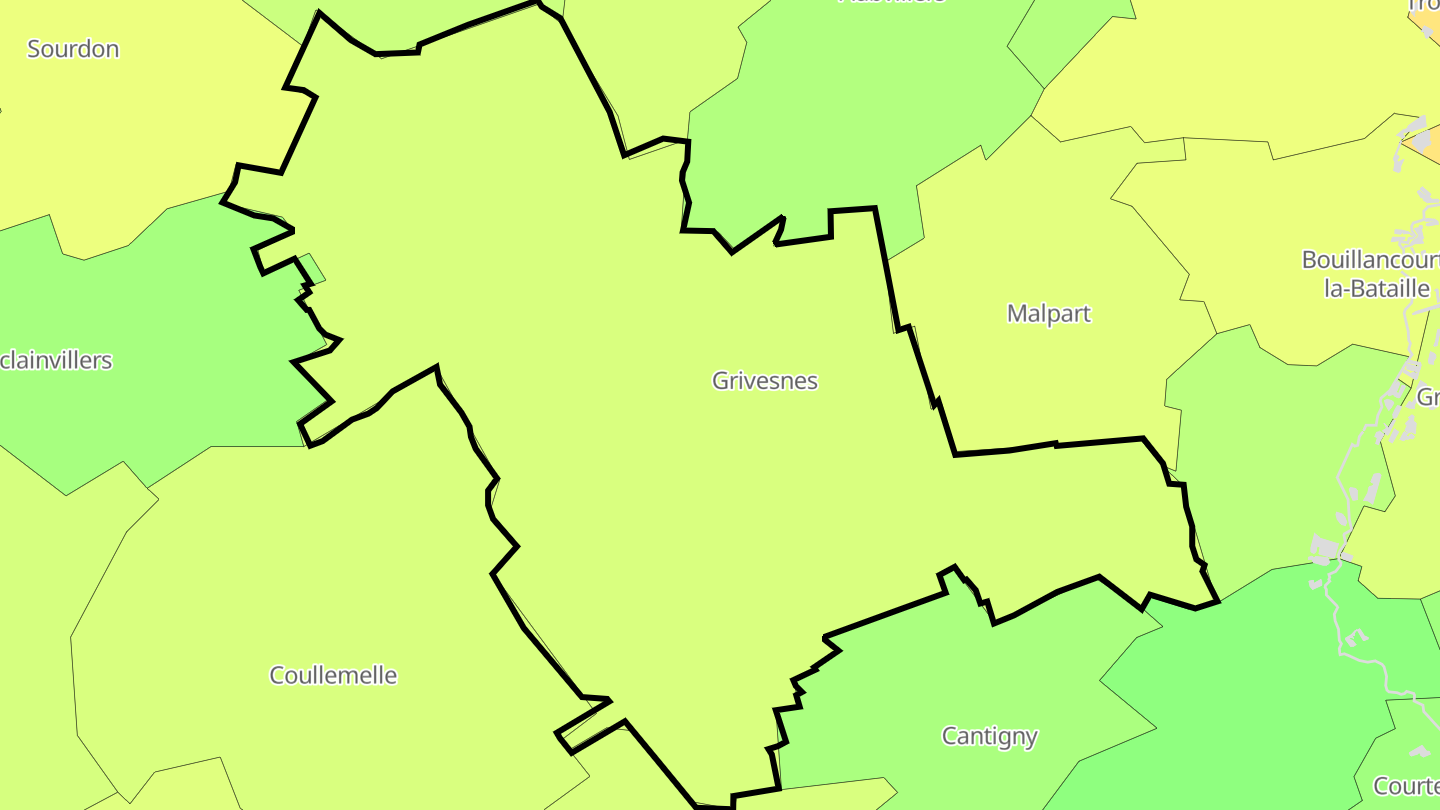 Carte des prix de l'immobilier Grivesnes