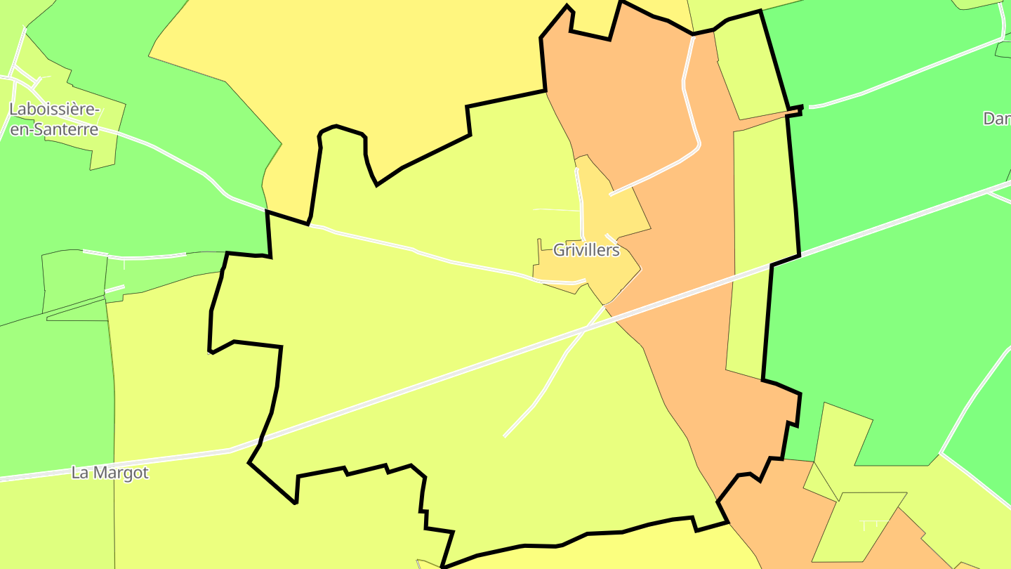 Carte des prix de l'immobilier Grivillers