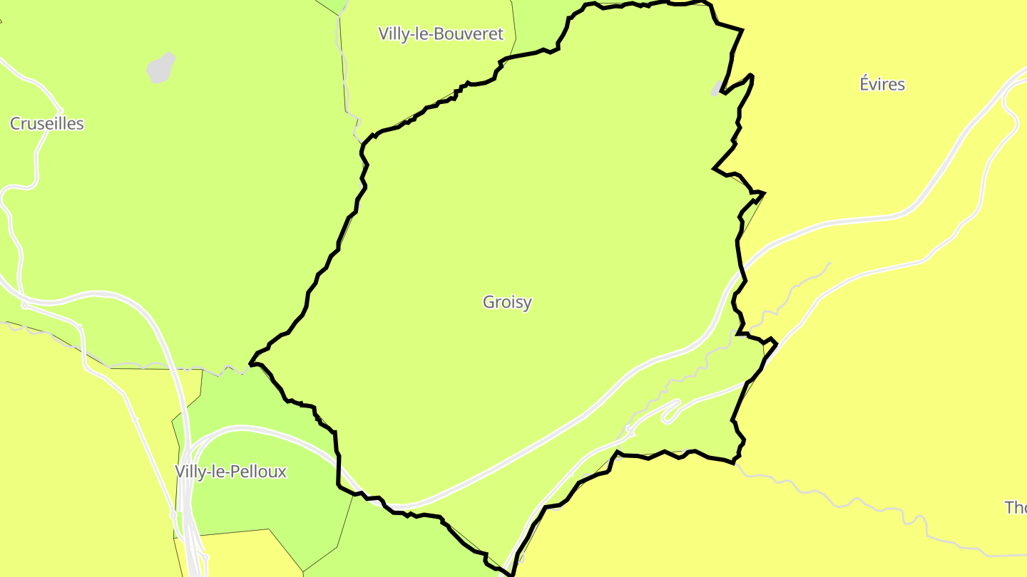 Carte des prix de l'immobilier Groisy