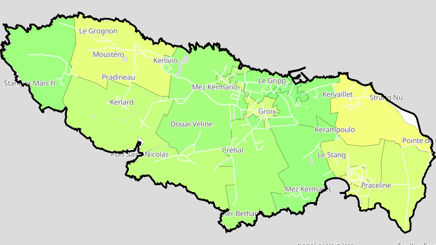 Carte des prix de l'immobilier Groix
