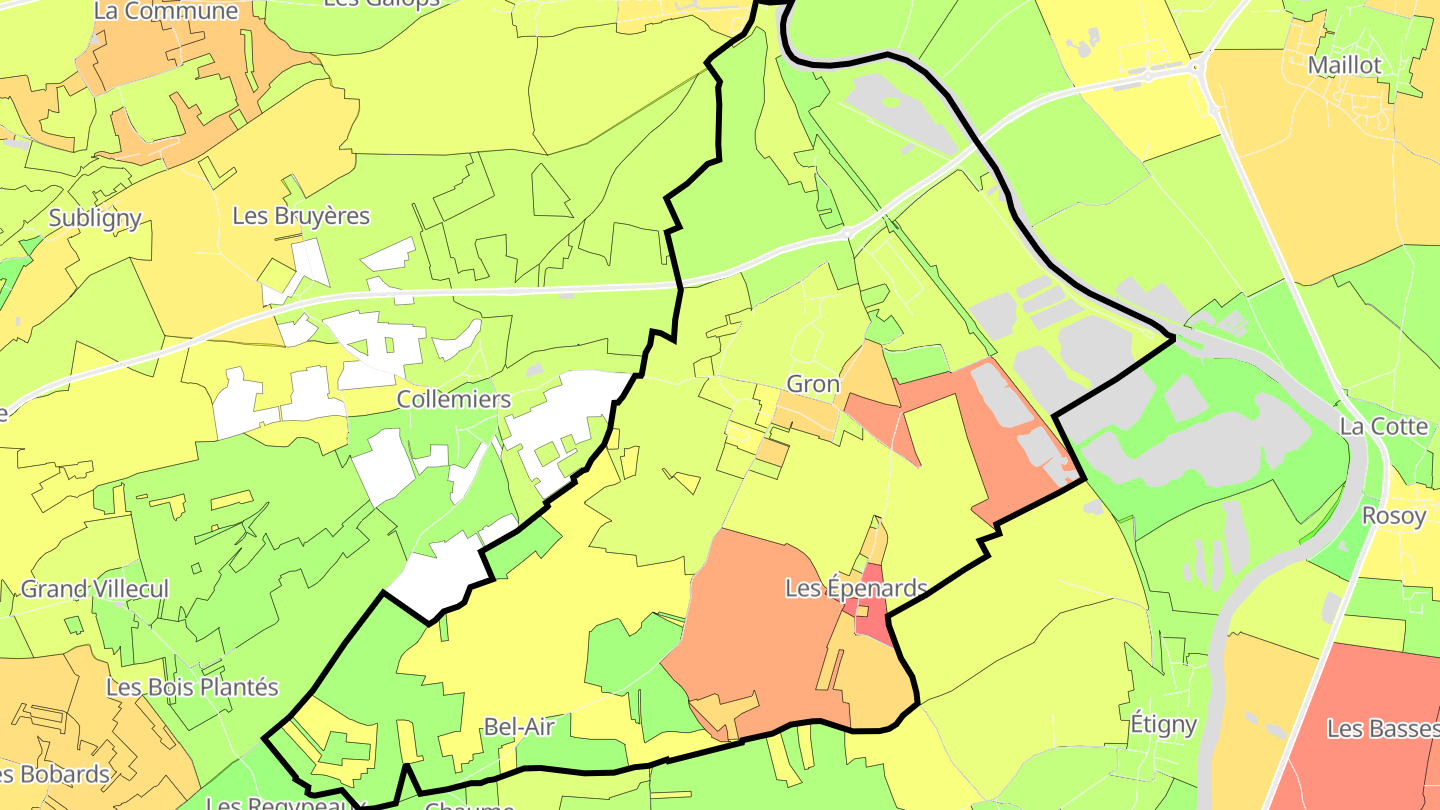 Carte des prix de l'immobilier Gron
