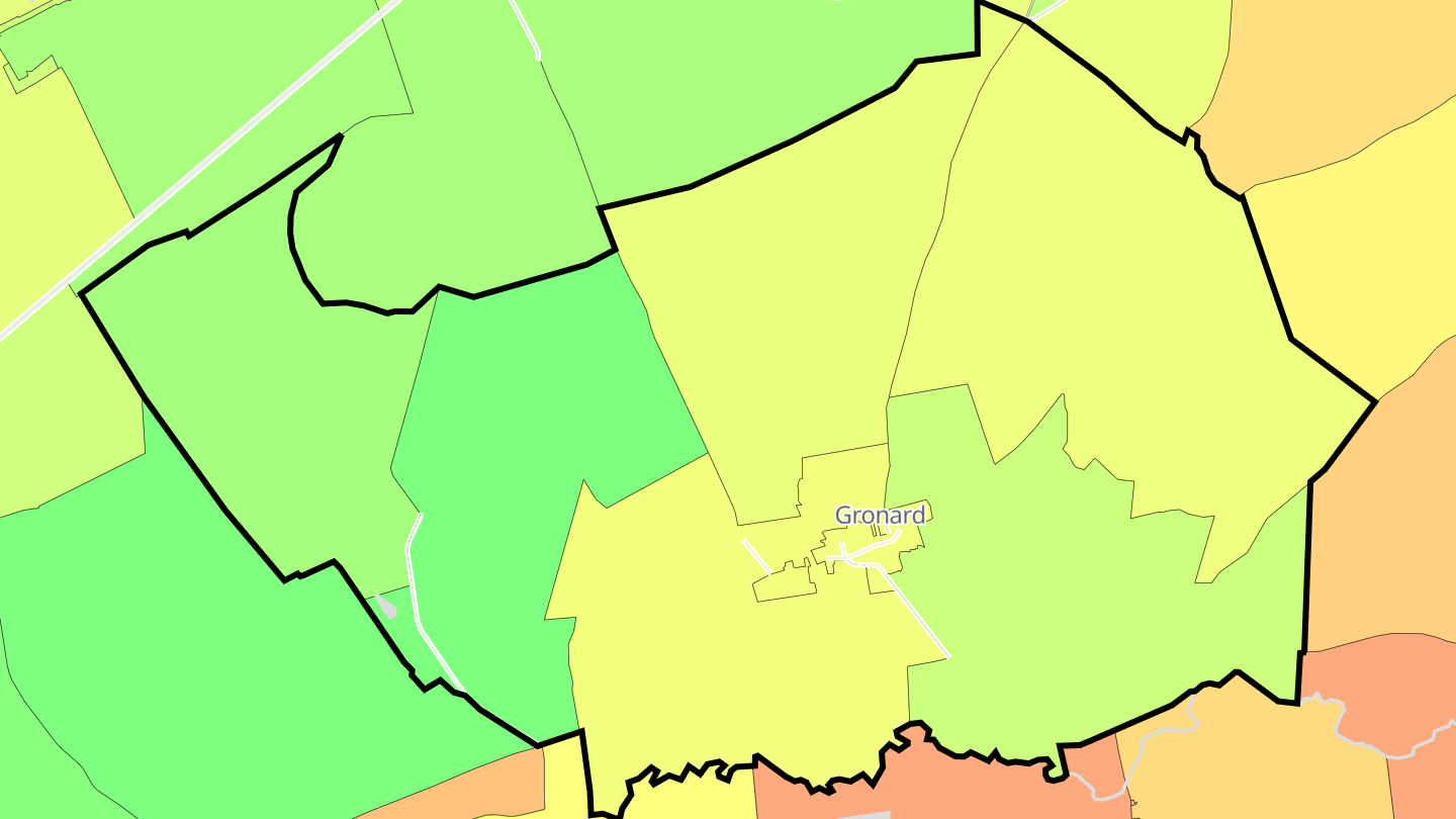Carte des prix de l'immobilier Gronard