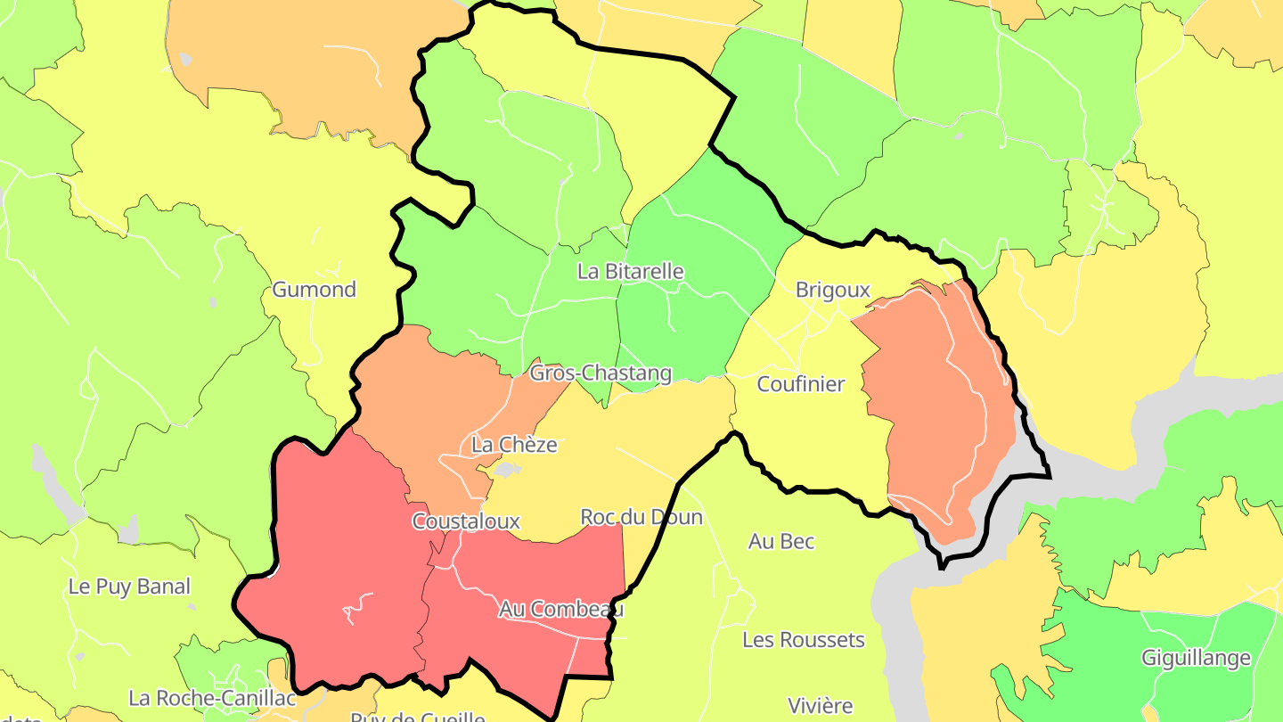 Carte des prix de l'immobilier Gros-Chastang