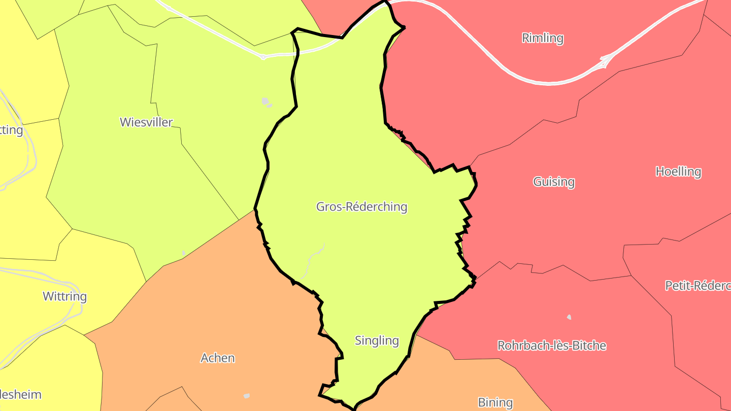 Carte des prix de l'immobilier Gros-Réderching
