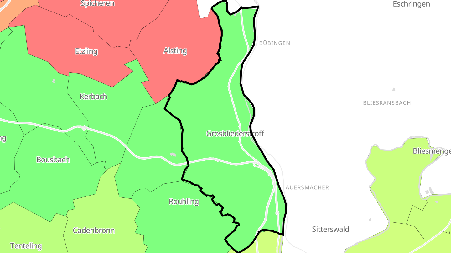 Carte des prix de l'immobilier Grosbliederstroff