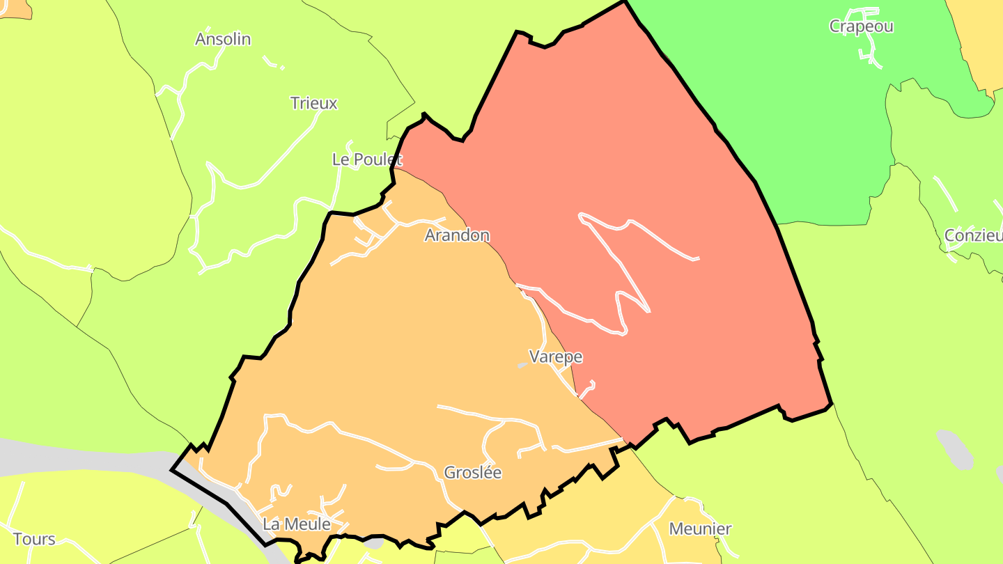 Carte des prix de l'immobilier Groslée