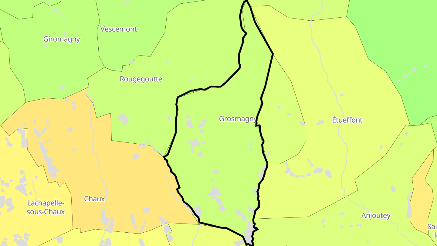 Carte des prix de l'immobilier Grosmagny