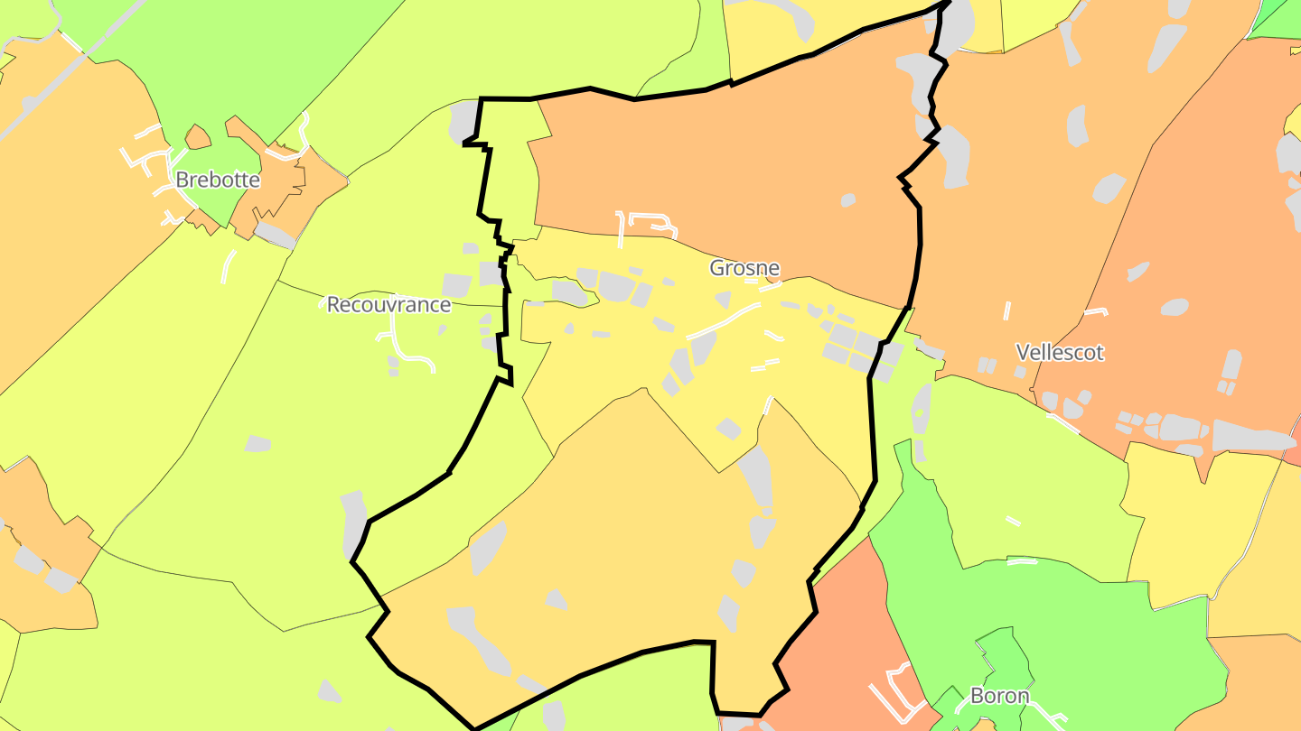 Carte des prix de l'immobilier Grosne