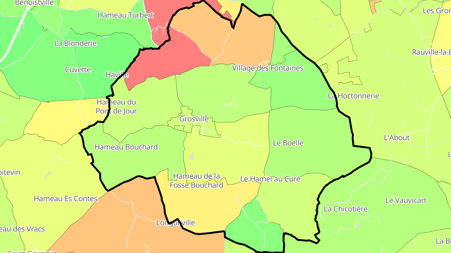 Carte des prix de l'immobilier Grosville