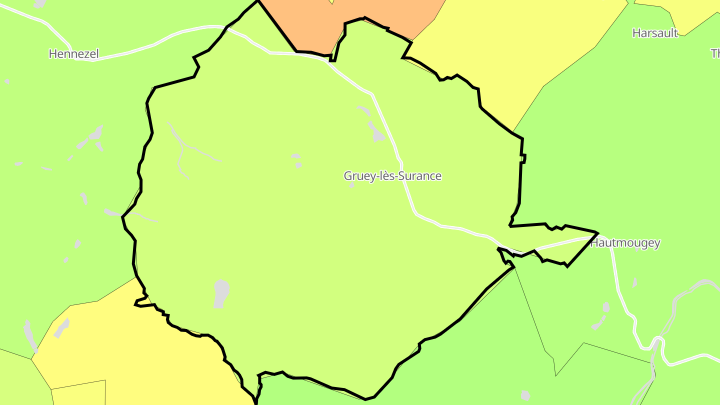 Carte des prix de l'immobilier Gruey-lès-Surance