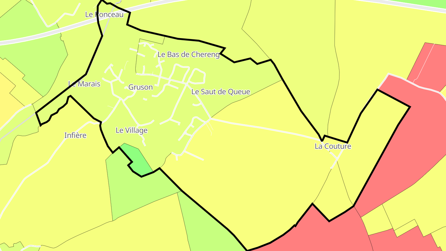 Carte des prix de l'immobilier Gruson