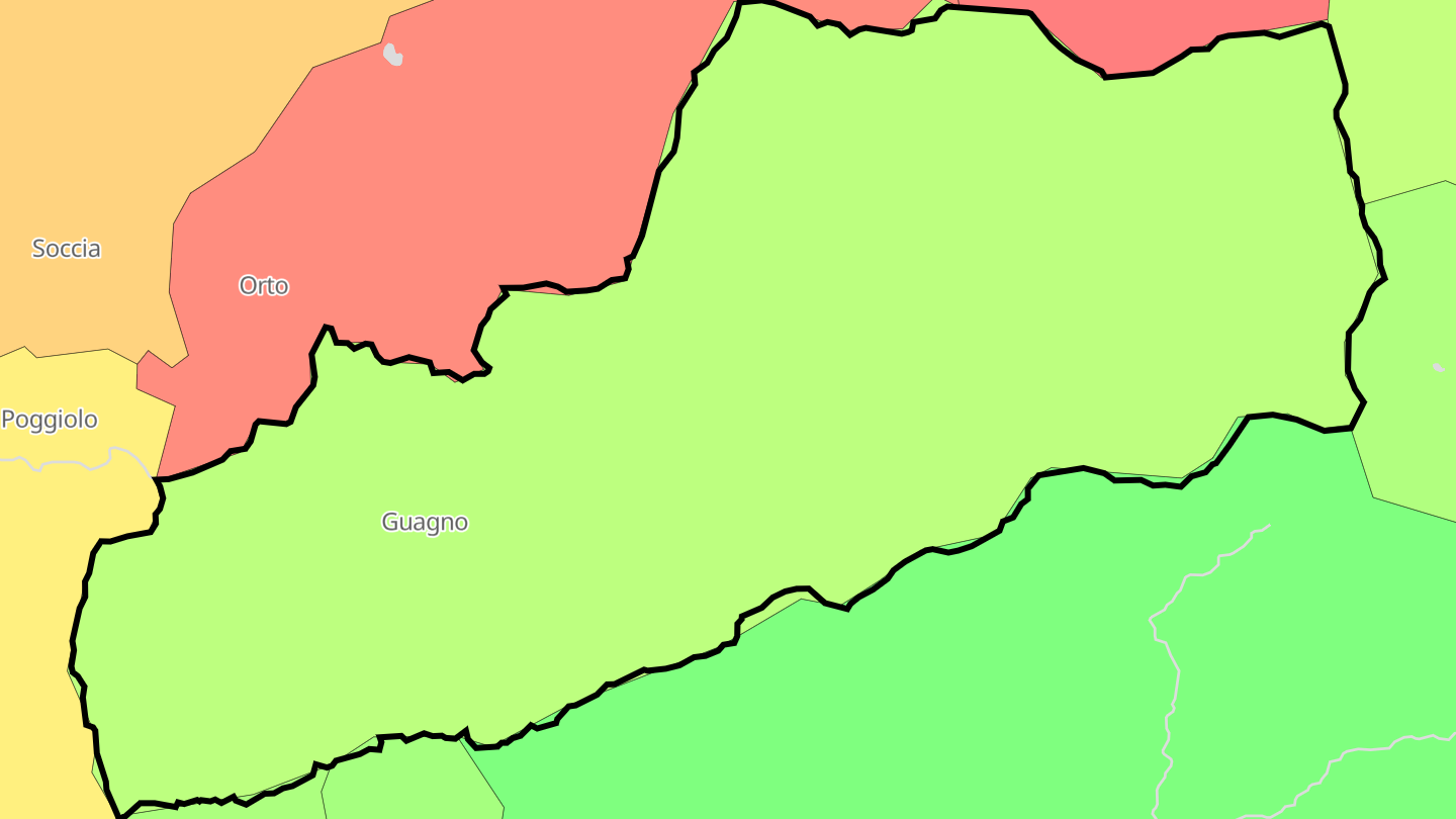 Carte des prix de l'immobilier Guagno