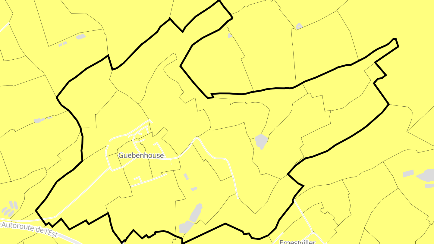 Carte des prix de l'immobilier Guebenhouse