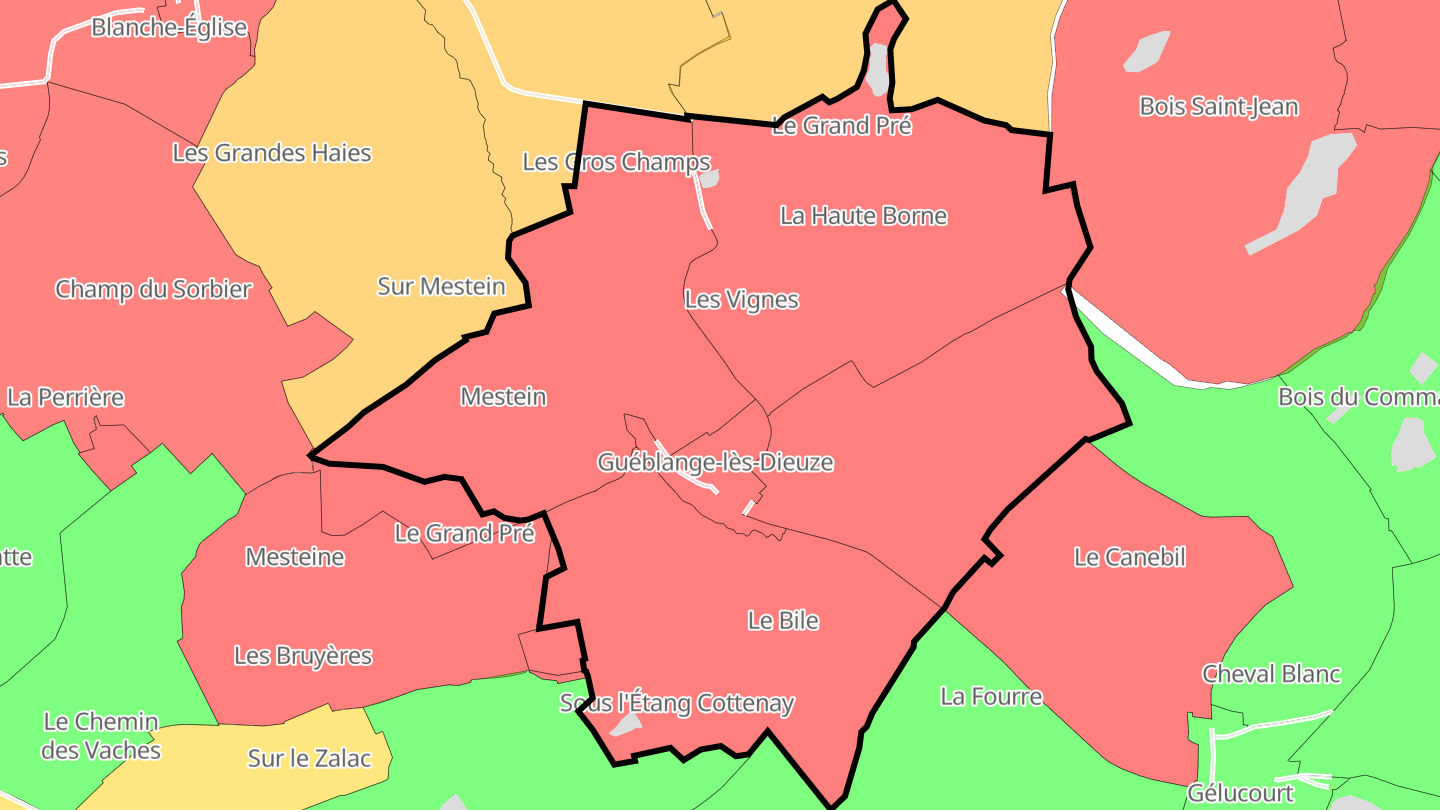 Carte des prix de l'immobilier Guéblange-lès-Dieuze