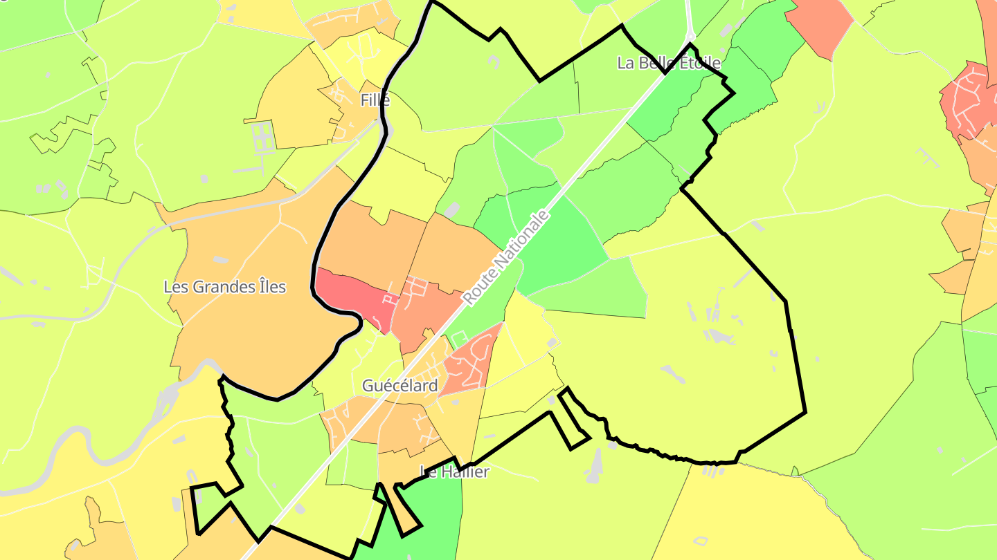 Carte des prix de l'immobilier Guécélard