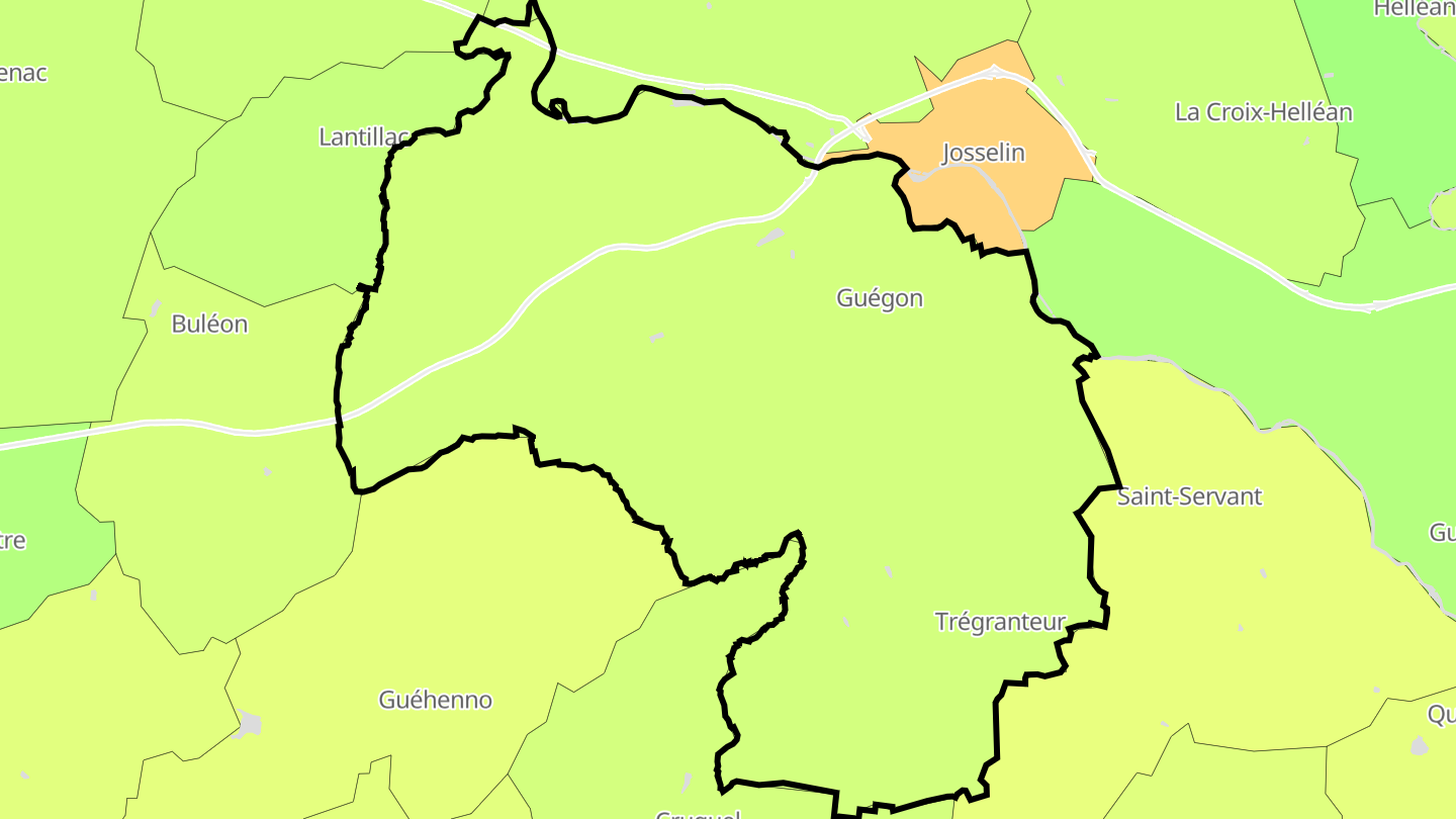 Carte des prix de l'immobilier Guégon