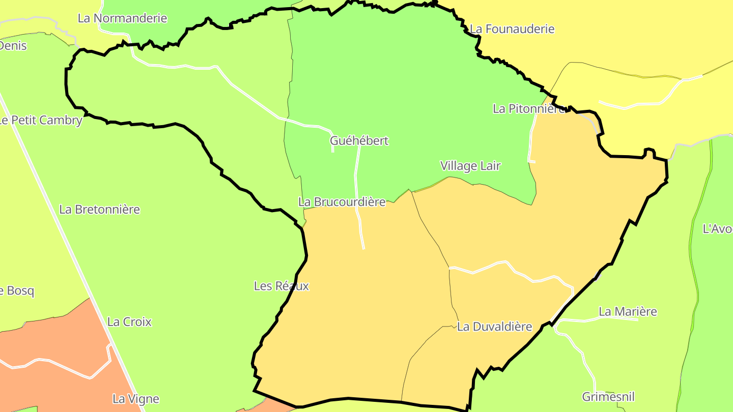 Carte des prix de l'immobilier Guéhébert