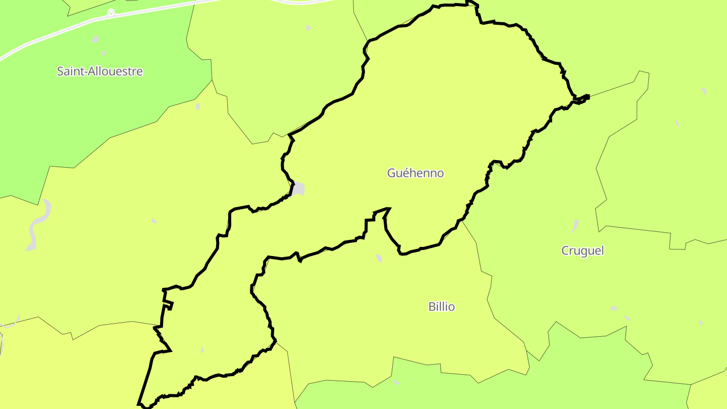 Carte des prix de l'immobilier Guéhenno