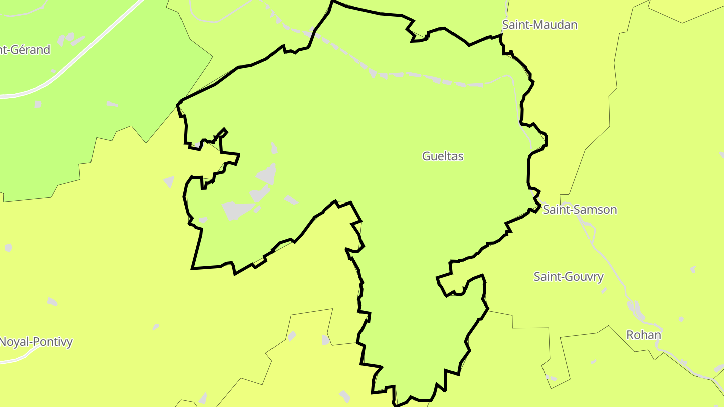 Carte des prix de l'immobilier Gueltas