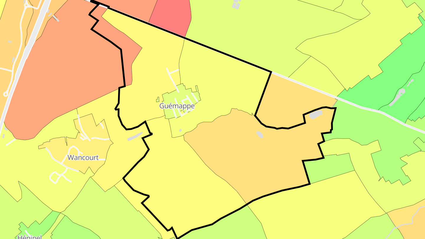 Carte des prix de l'immobilier Guémappe