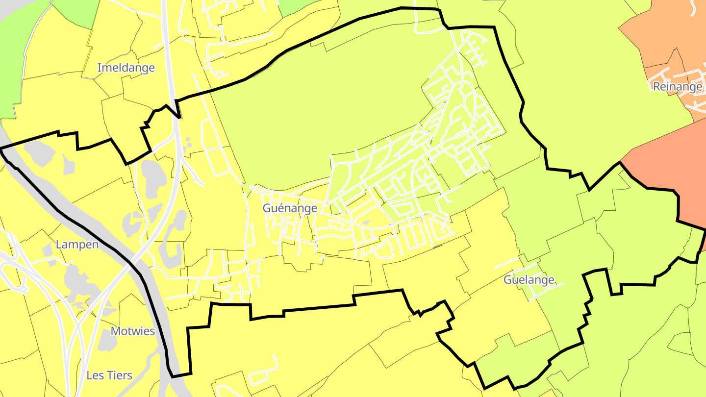 Carte des prix de l'immobilier Guénange
