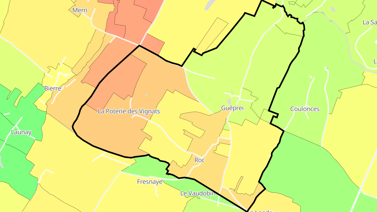 Carte des prix de l'immobilier Guêprei