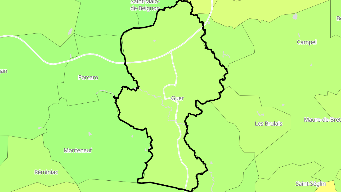Carte des prix de l'immobilier Guer