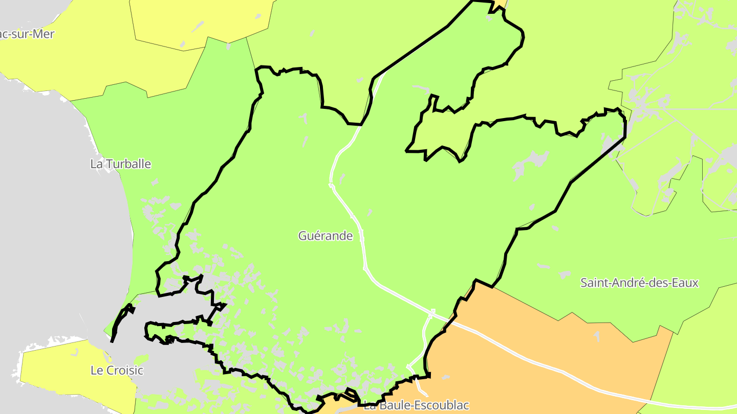 Carte des prix de l'immobilier Guérande