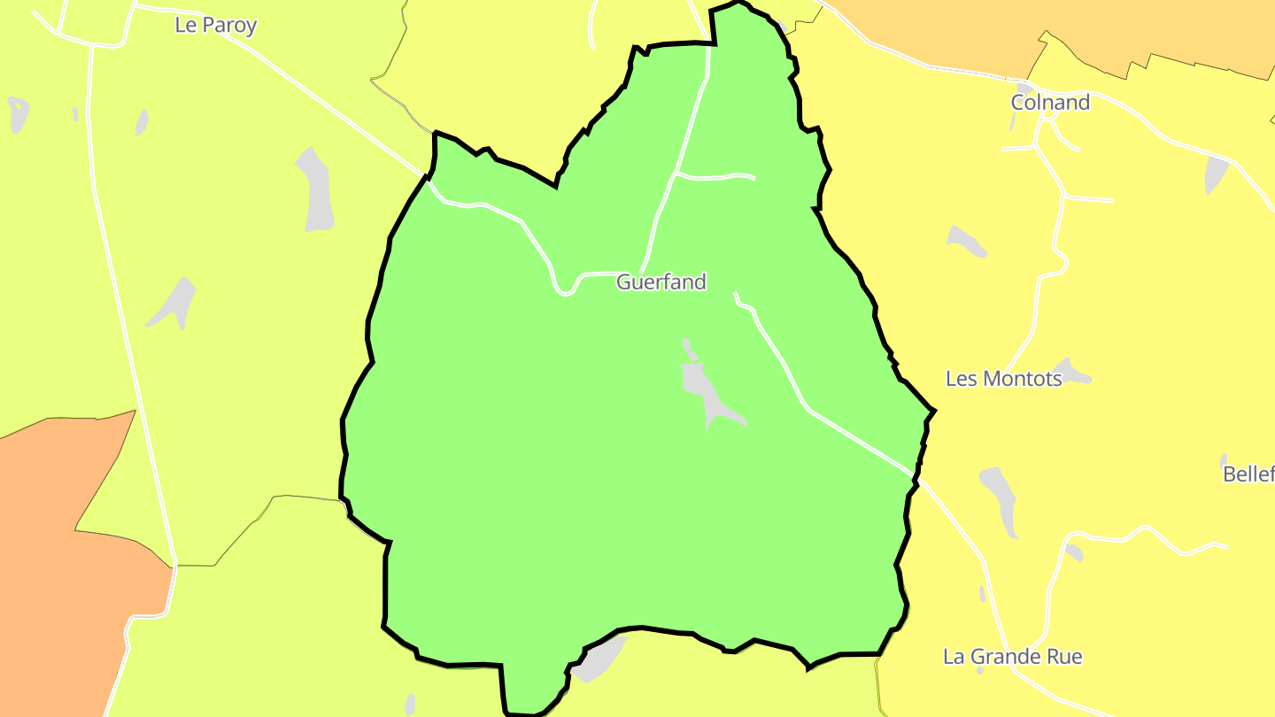 Carte des prix de l'immobilier Guerfand