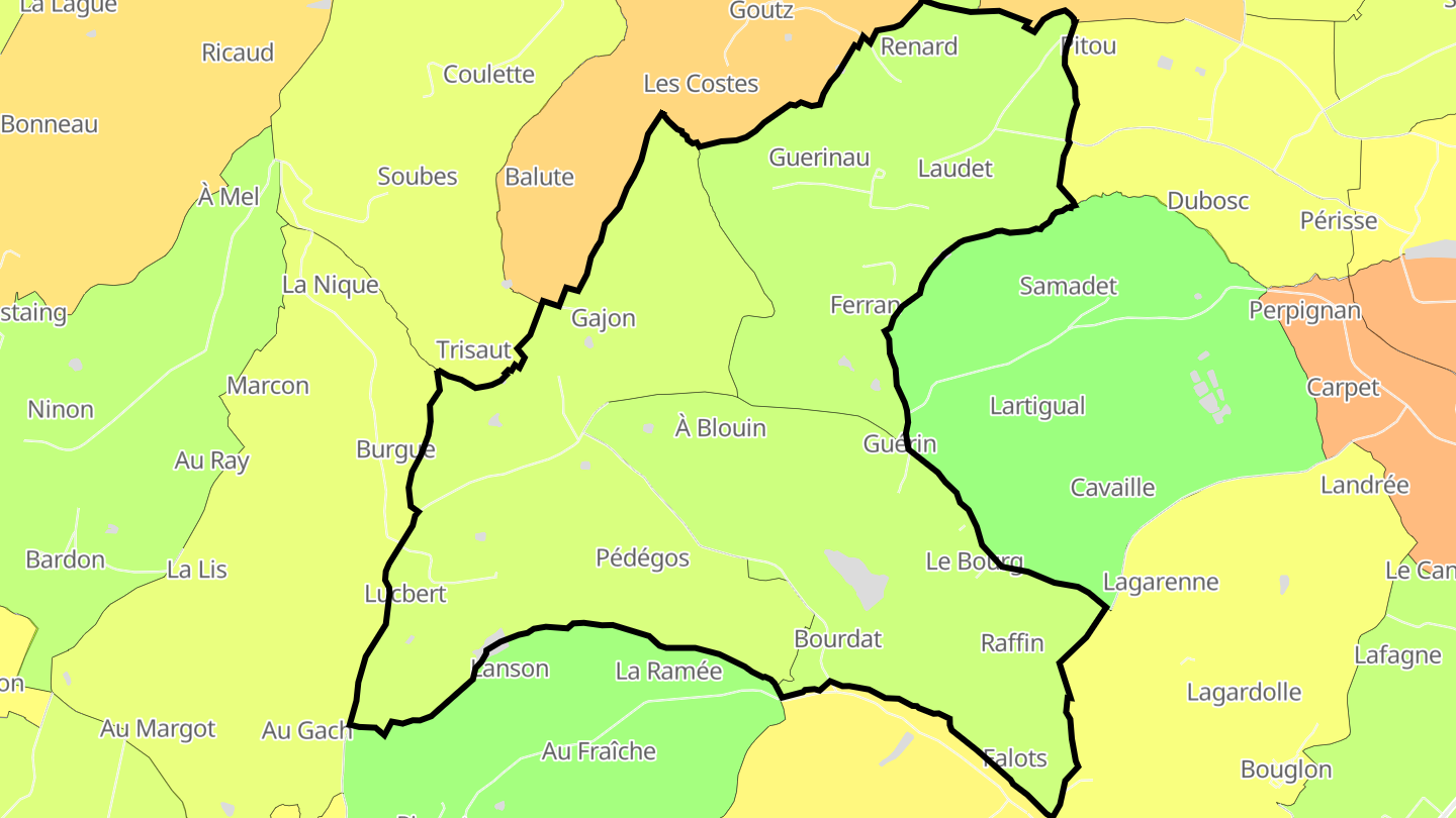 Carte des prix de l'immobilier Guérin